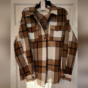 Automet Women's Casual Plaid Shacket